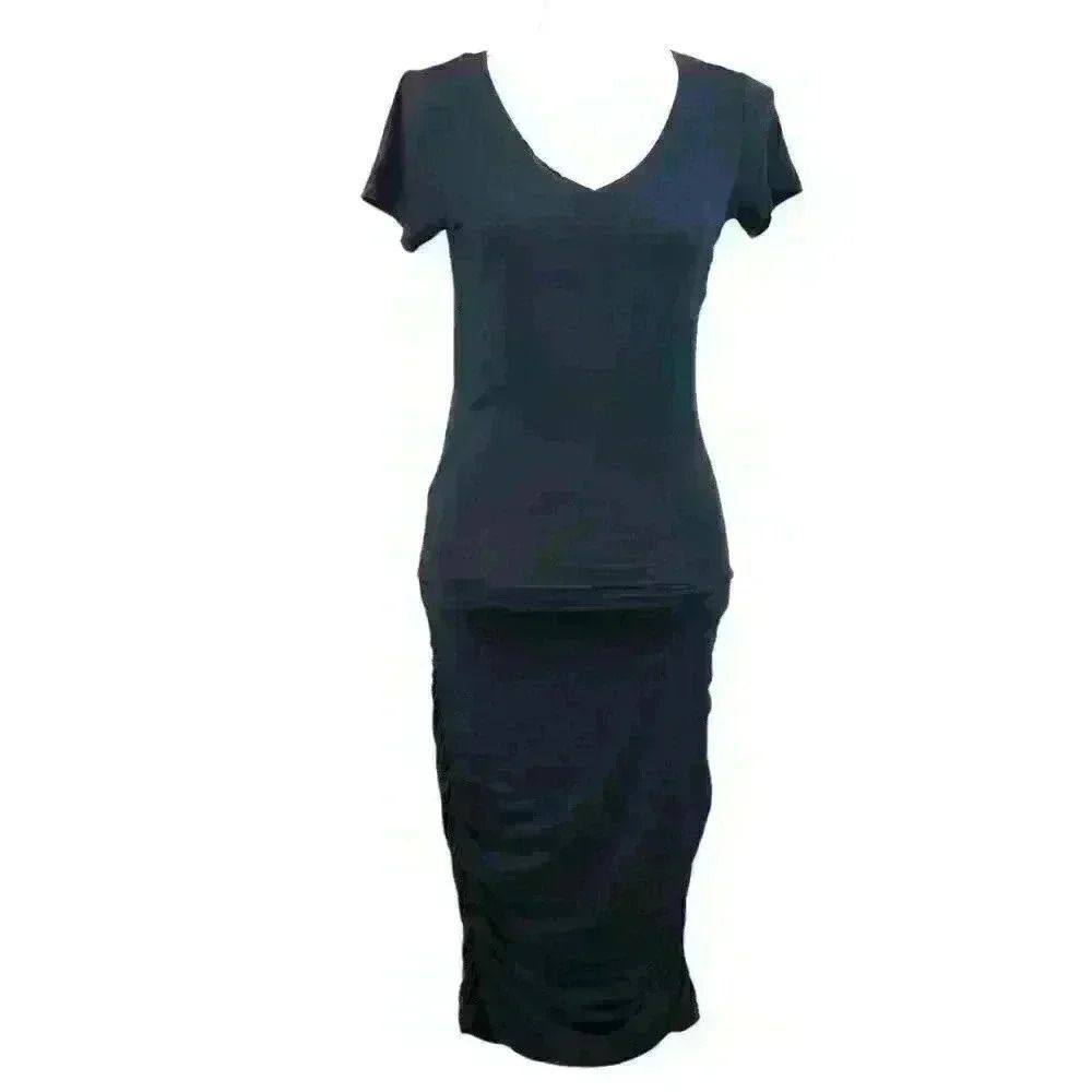 NWT Prana Black Stretch Sheath Midi Dress – Size Small